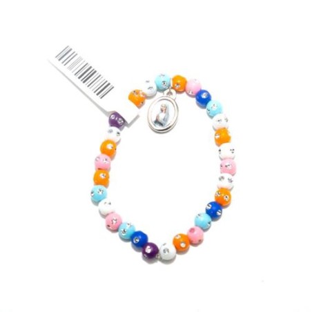 Kind armband met kleurrijke parels versierd met strassones