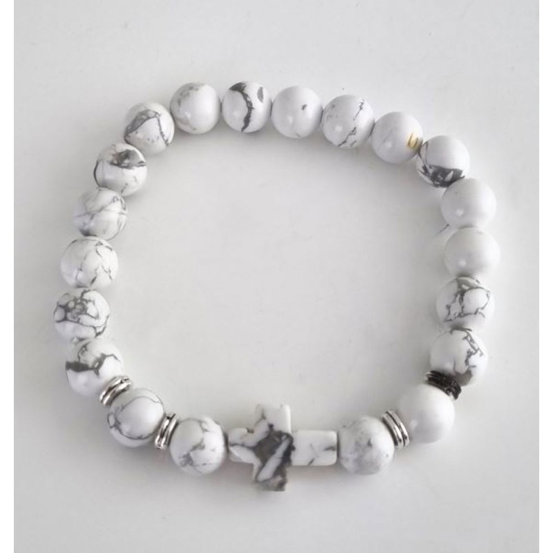 Witte turquoise steen armband