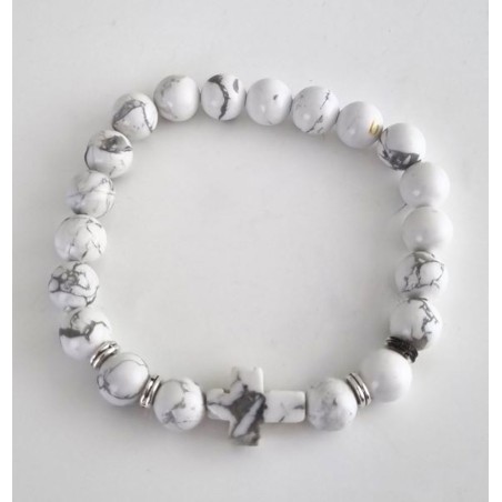 Bracelet pierre Turquoise blanche