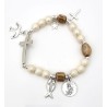 8mm keramische elastische armband + medaille 15mm St Michel 