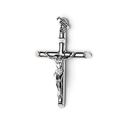 Pendentif croix tube en Argent 3.8cm