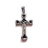 Croix en argent avec emmaillée noir