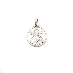 Medaille van onze Lieve Vrouw van Perpetual Silver Relief. 16 mm