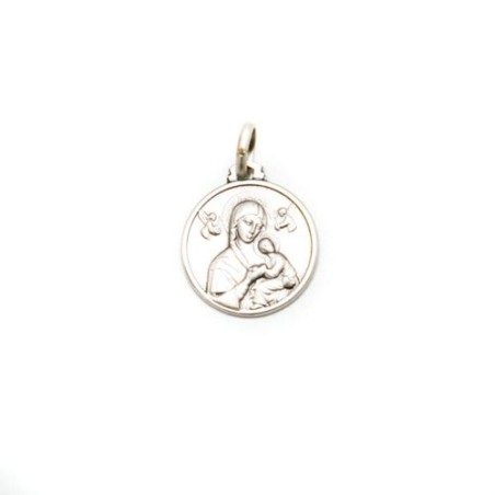 Medaille van onze Lieve Vrouw van Perpetual Silver Relief. 16 mm