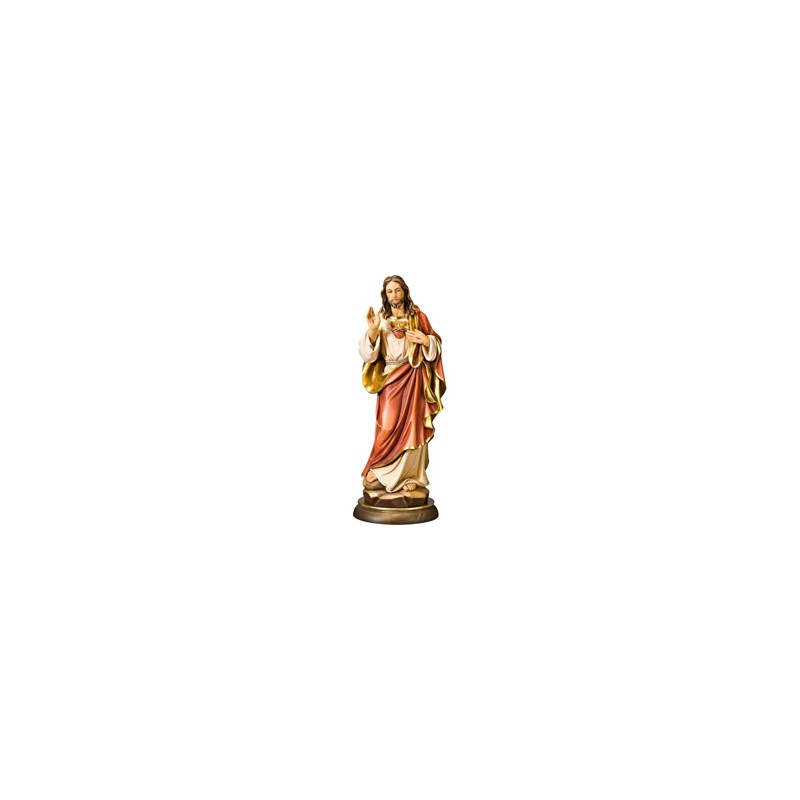 Statue Sacré Cœur de Jésus 22cm en bois d'érable