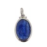 Médaille métal ovale 17mm argentée Apparition émaillée