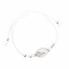 White Shambala touw armband met engel medaille
