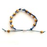 Shambala armband op olijfhout parel touw met zilver metalen kruis