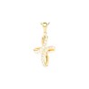 Pendentif croix en or 18 carats et zircons. 20 mm