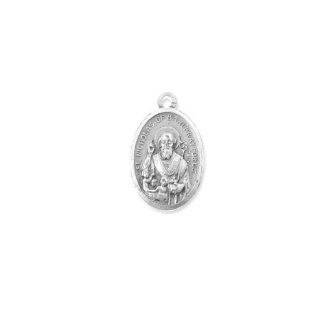 Médaille métal ovale Saint Nicolas de Bari