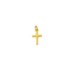 Pendentif croix en or 18 carats. 18 mm