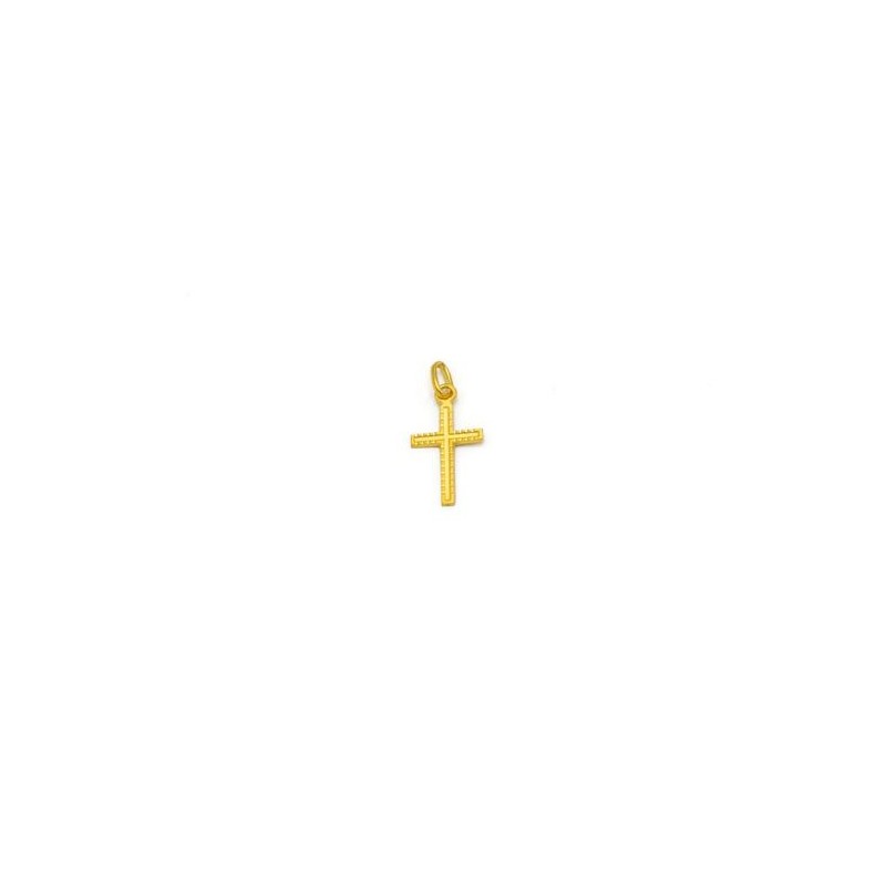 Pendentif croix en or 18 carats. 18 mm