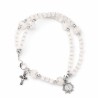 4mm 4mm Semi-kristal kraalarmband met witte sluiting