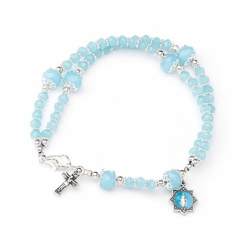 Bracelet Chapelet perle semi cristal 4mm avec fermeture Celeste