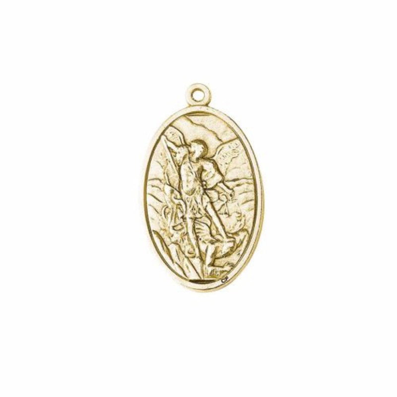 Médaille métal doré St Michel 40mm