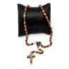 Chapelet de Lourdes en bois brun sur chaine