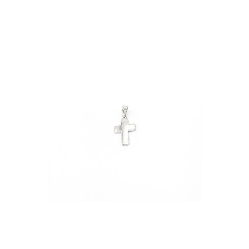 Pendentif croix en or blanc 18 carats. 15 mm. 2.3 gr