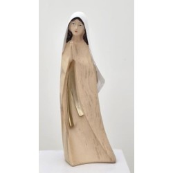Statue Vierge Orante 18cm Resibois Naturel