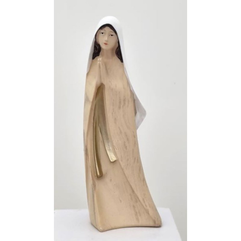Statue Vierge Orante 18cm Resibois Naturel