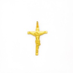 Pendentif crucifix de Golgotha en or 18 carats. 35 mm