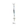 Chapelet Saint Benoit perle bois ovale bleue sur double chainage