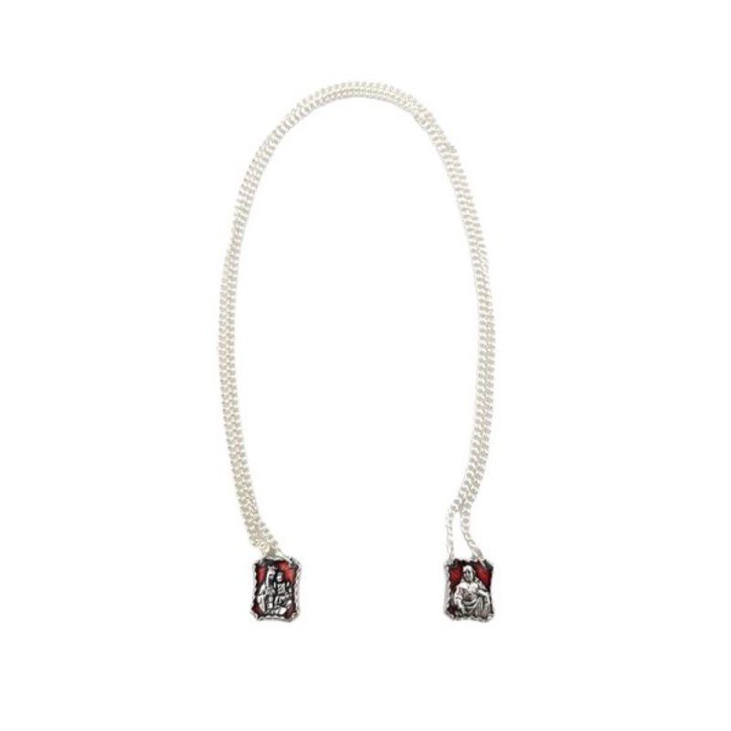 Scapulaire métal sur chaine et médaille émaillée