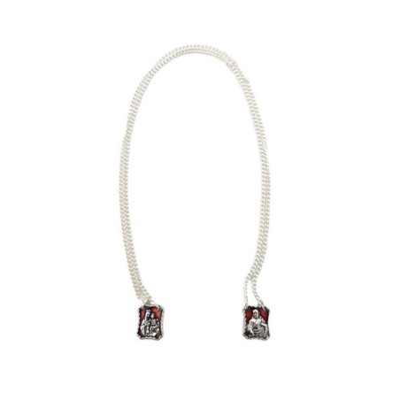 Scapulaire métal sur chaine et médaille émaillée