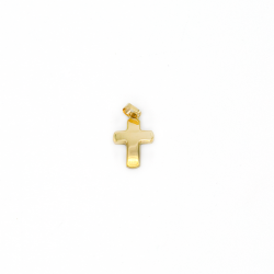 Pendentif croix arrondie en or 8 carats. 15 mm. 0.63 gr