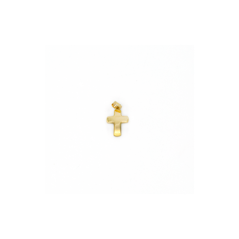 Pendentif croix arrondie en or 8 carats. 15 mm. 0.63 gr