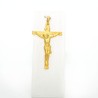 Pendentif crucifix de Golgotha en plaqué or vermeil. 40 mm