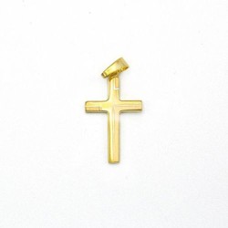 Pendentif croix en plaqué or vermeil. 18 mm