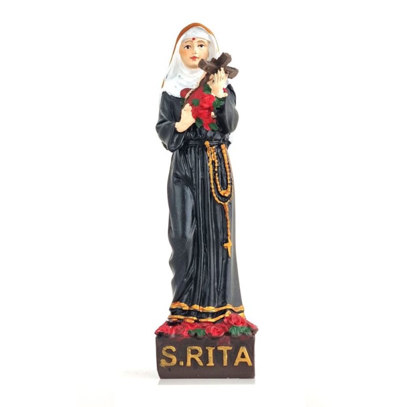 Standbeeld Ste Rita met Roses 15cm hars