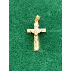Pendentif Crucifix 22x14mm Argent/Pl.Or