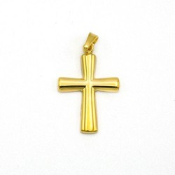 Pendentif croix en plaqué or vermeil. 20 mm