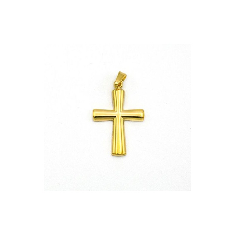 Pendentif croix en plaqué or vermeil. 20 mm