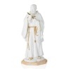 Statue  blanche Padre Pio 30cm avec croix métal dorée