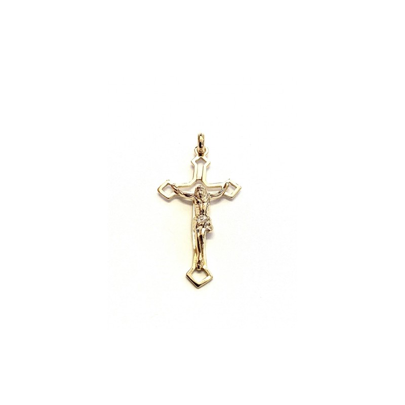 Pendentif crucifix ajouré Pl.Or 750 33*20mm