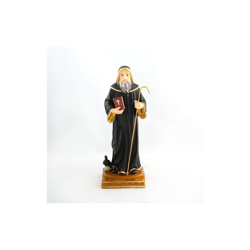 Statue de Saint Benoit en résine. 32 cm