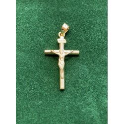 Pendentif Crucifix 25x15mm Argent/Pl.Or