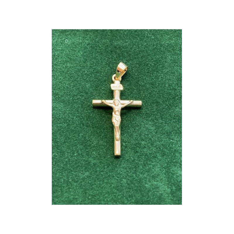 Pendentif Crucifix 25x15mm Argent/Pl.Or