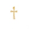 Pendentif crucifix en plaqué or. 29 mm