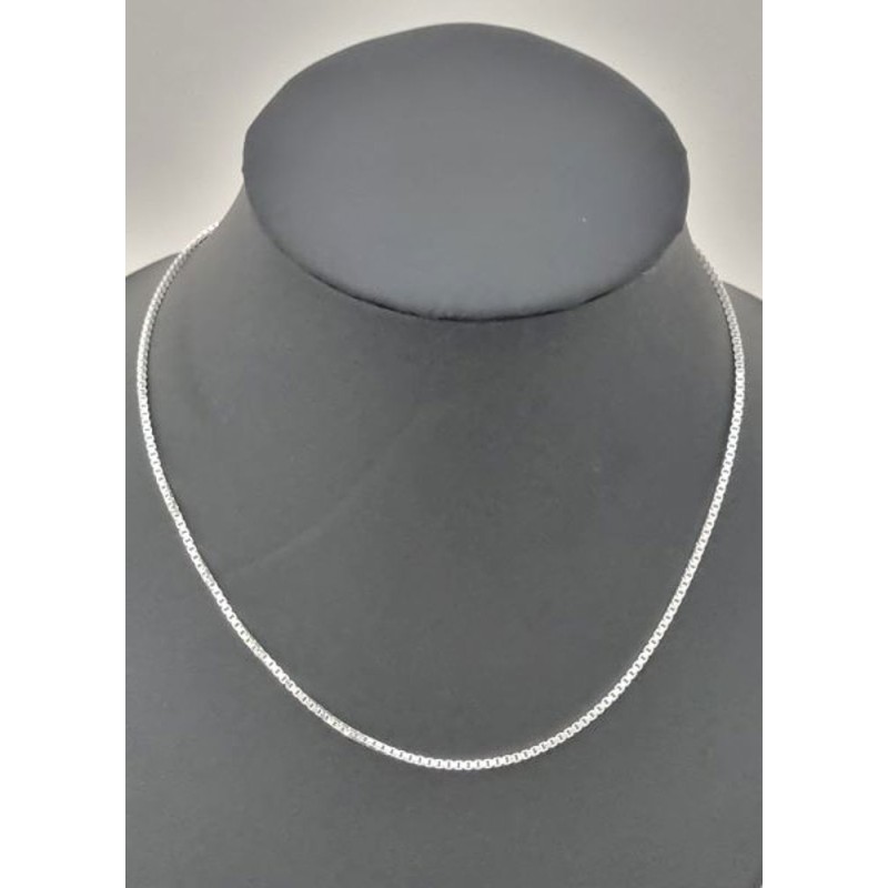 Venetiaanse ketting in zilver. 40 cm lang op 1,2 mm breed