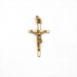 Pendentif crucifix en plaqué or. 22 mm
