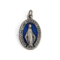 Metalen medaille 23mm wonderbaarlijk blauw email 