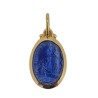 Médaille métal ovale 17mm dorée Apparition émaillée