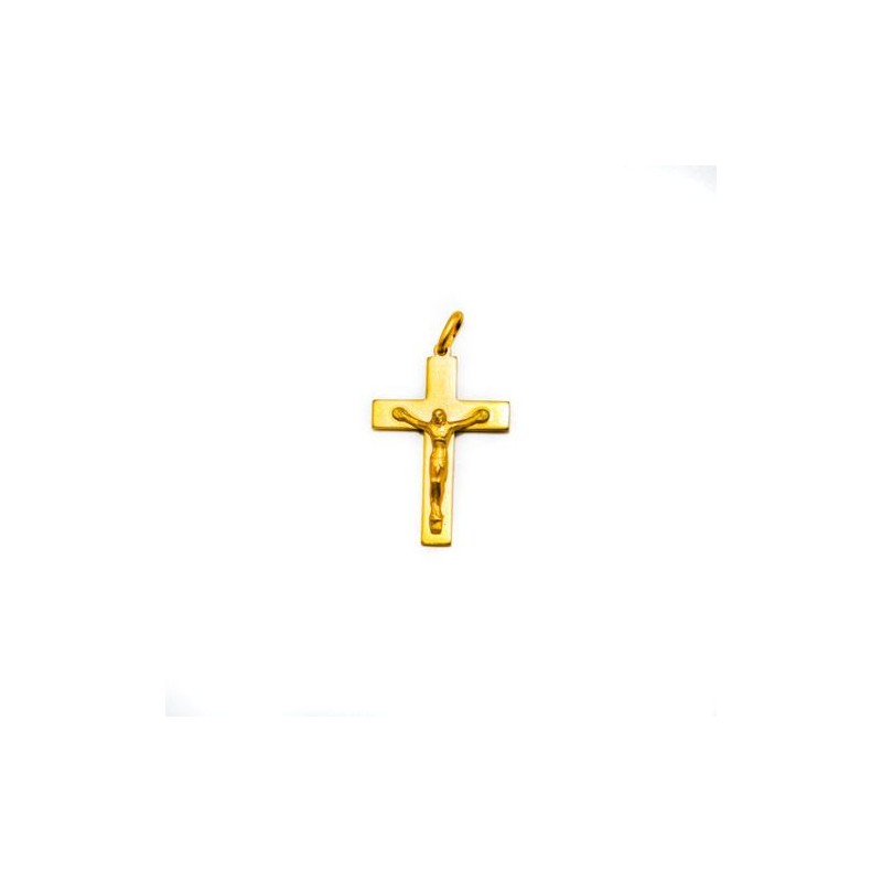 Pendentif crucifix en plaqué or vermeil. 30 mm