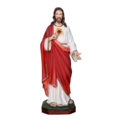 Statue de Jésus Sacré Coeur en résine. 110 cm