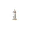 Wit standbeeld St Benoit 20cm met metalen medaille