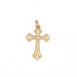 Pendentif croix trilobée en plaqué or. 22 mm