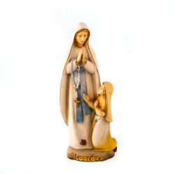 Statue de l'Apparition de Lourdes en bois. 20 cm